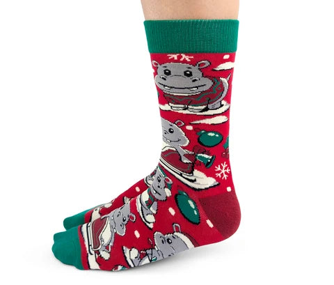 Women's A Hippo Christmas Socks