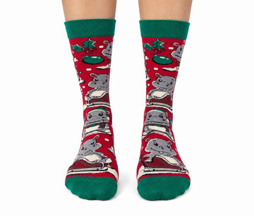 Women's A Hippo Christmas Socks - 0