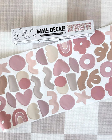Buy abstract-shapes-girly Peel &amp; Stick Fabric Wall Stickers