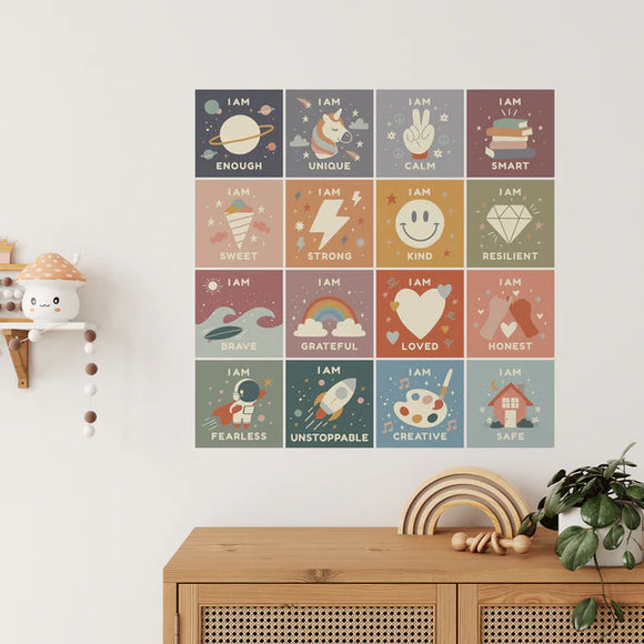 Peel & Stick Fabric Wall Stickers - Affirmation Squares