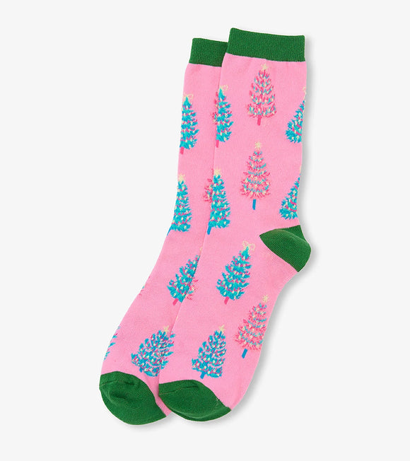 Women's Pink Christmas Trees Sock In Balls