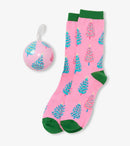 Women's Pink Christmas Trees Sock In Balls-1