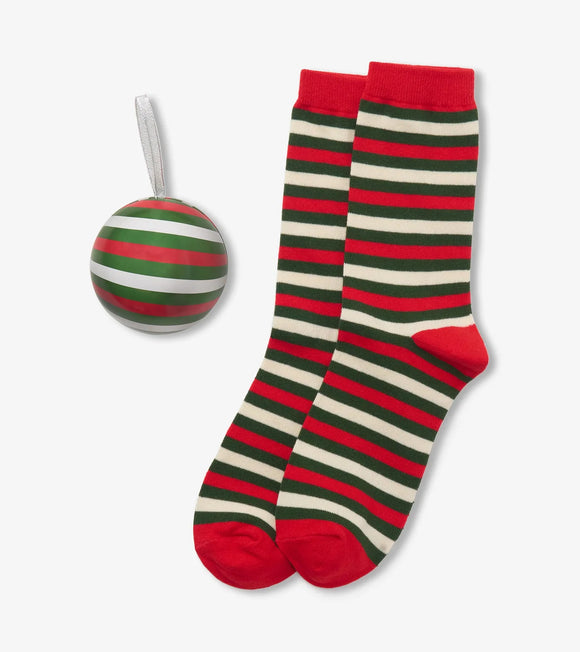 Women's Holiday Stripes Sock In Balls