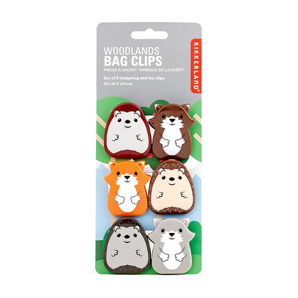 Woodland Bag Clips -  Set of 6