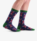 Men's Crossed Skis Beer Can Socks-3