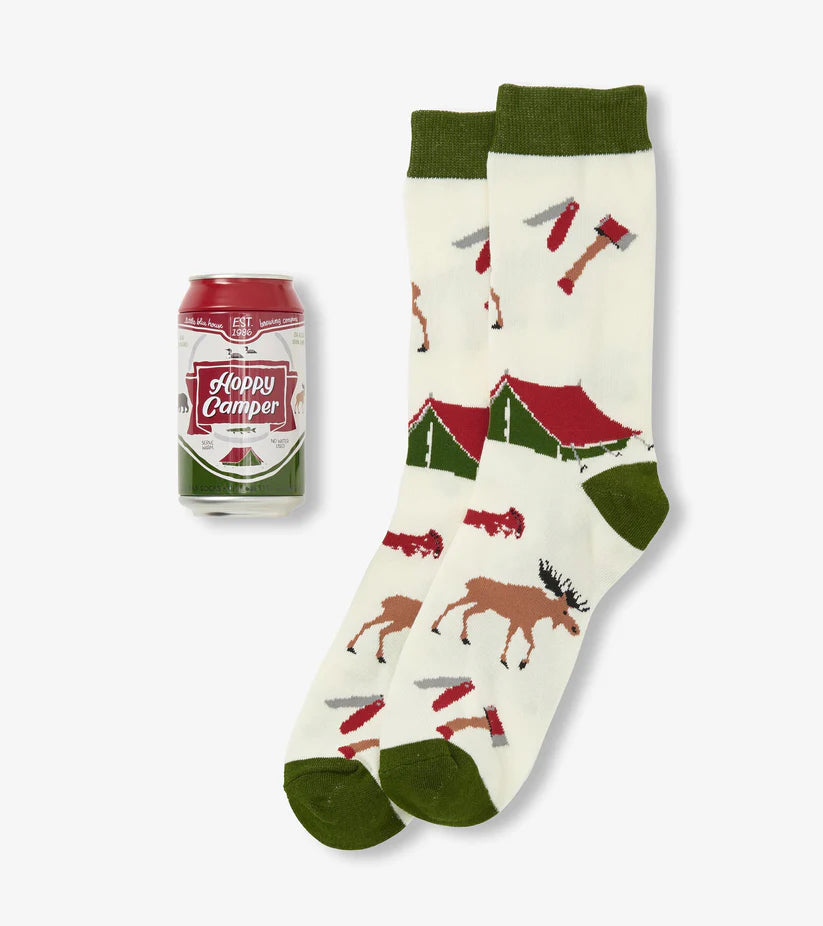 Hoppy Camper Men's Beer Can Socks