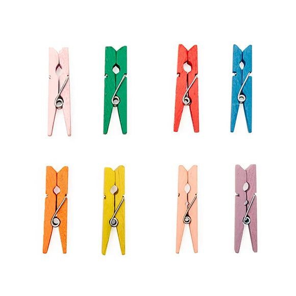 Mini Rainbow Clothespin Bag Clips