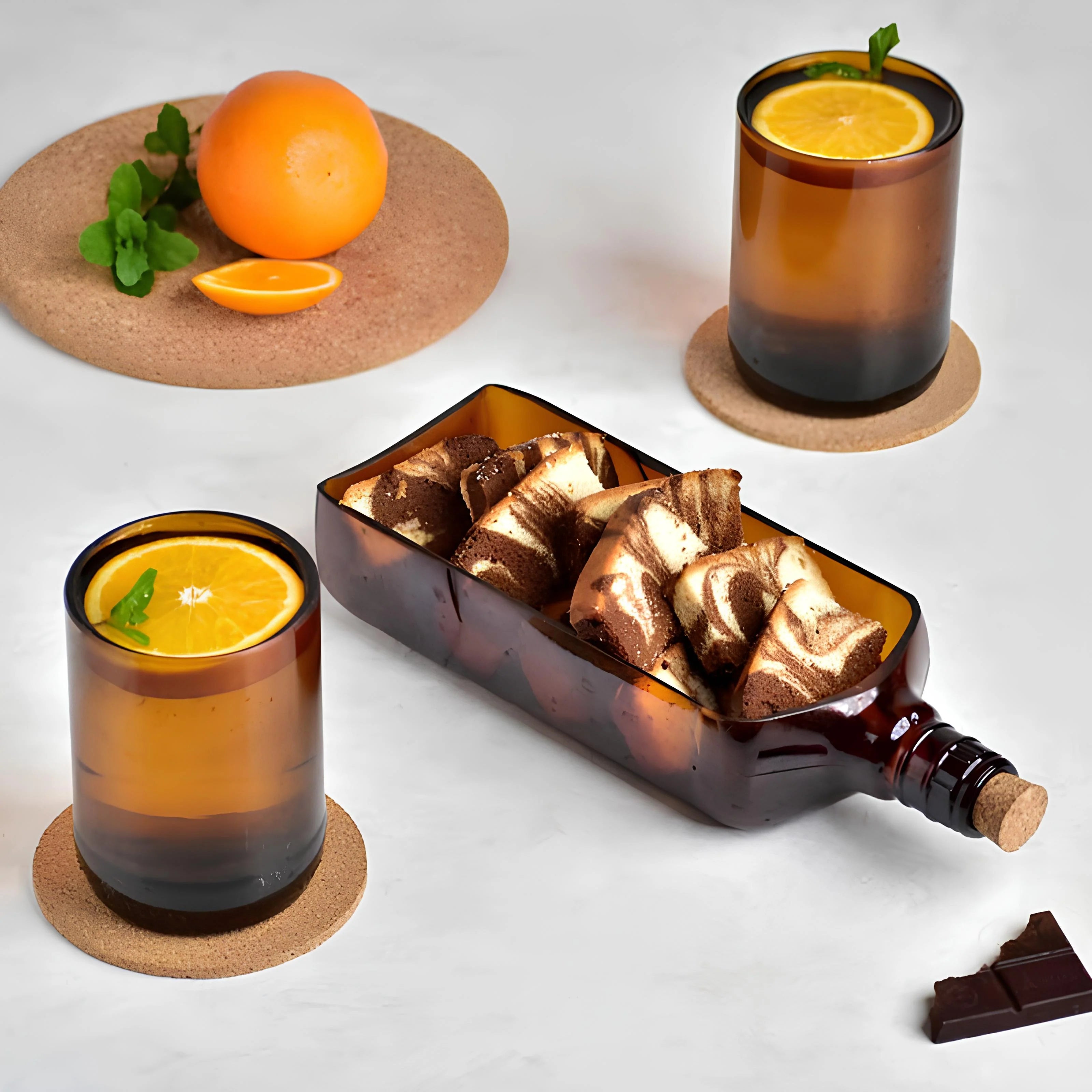 Ballantine Bottle Glass Platters