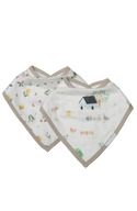2 bandana set, one with farm animals on it and the other with vegetables