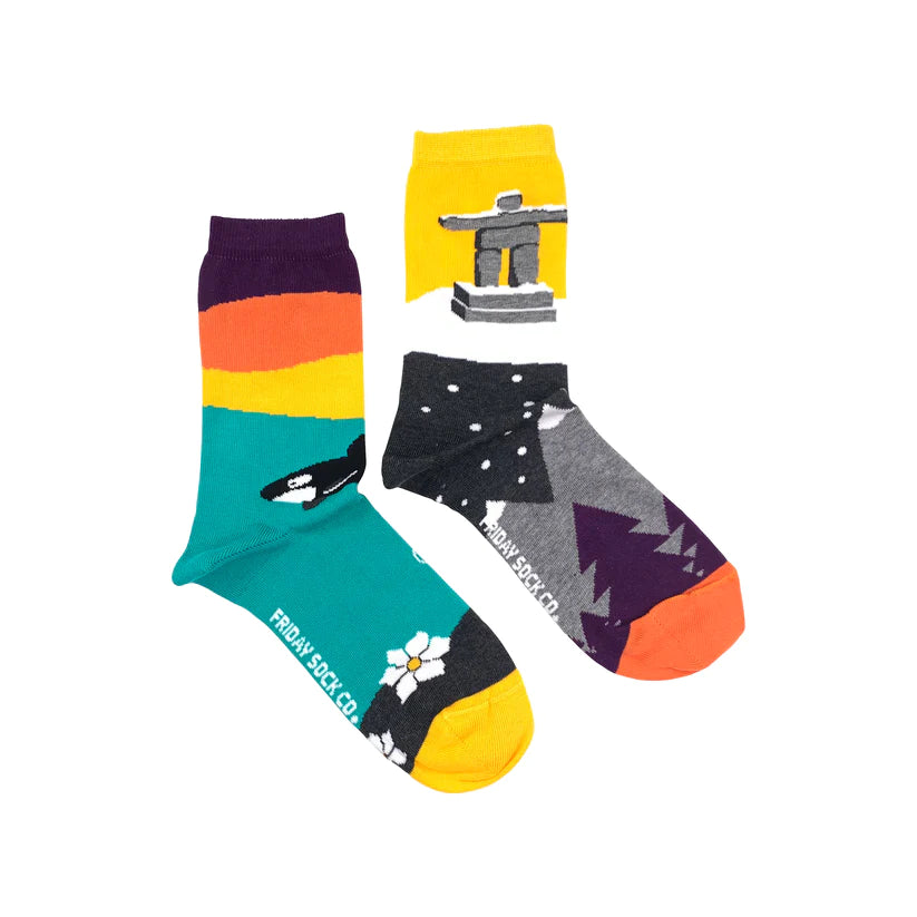 Women's Socks | Canadian Landscape | West Coast| Mismatched