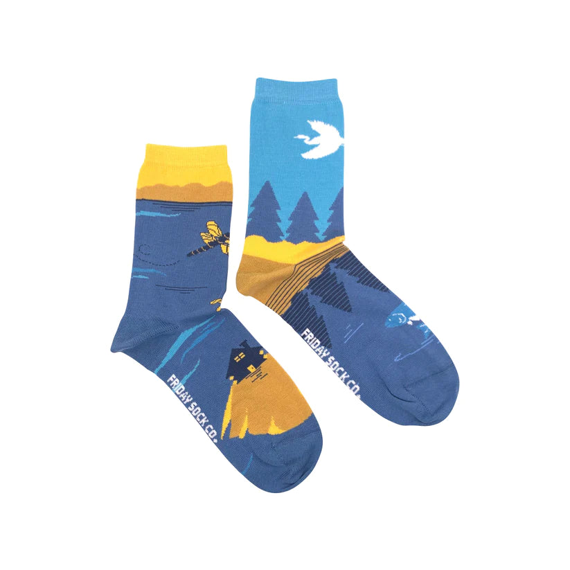 Women's Socks | Canadian Landscape | Great Lakes | Mismatched