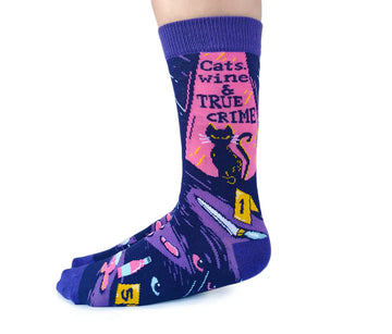 Women's Cats, Wine and Crime Socks