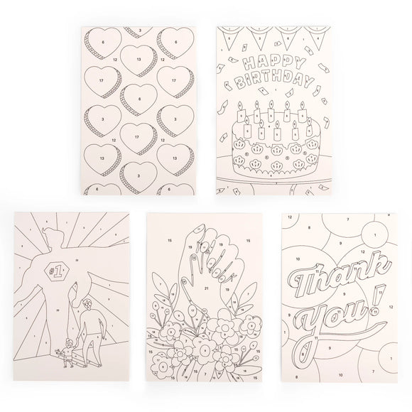 Crafters Paint by Numbers Greeting Cards