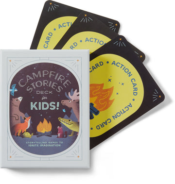 Campfire Stories Deck - for Kids! - Campfire Stories Deck for Kids with handmade Canadian design, unique gift set of illustrated story and action cards.