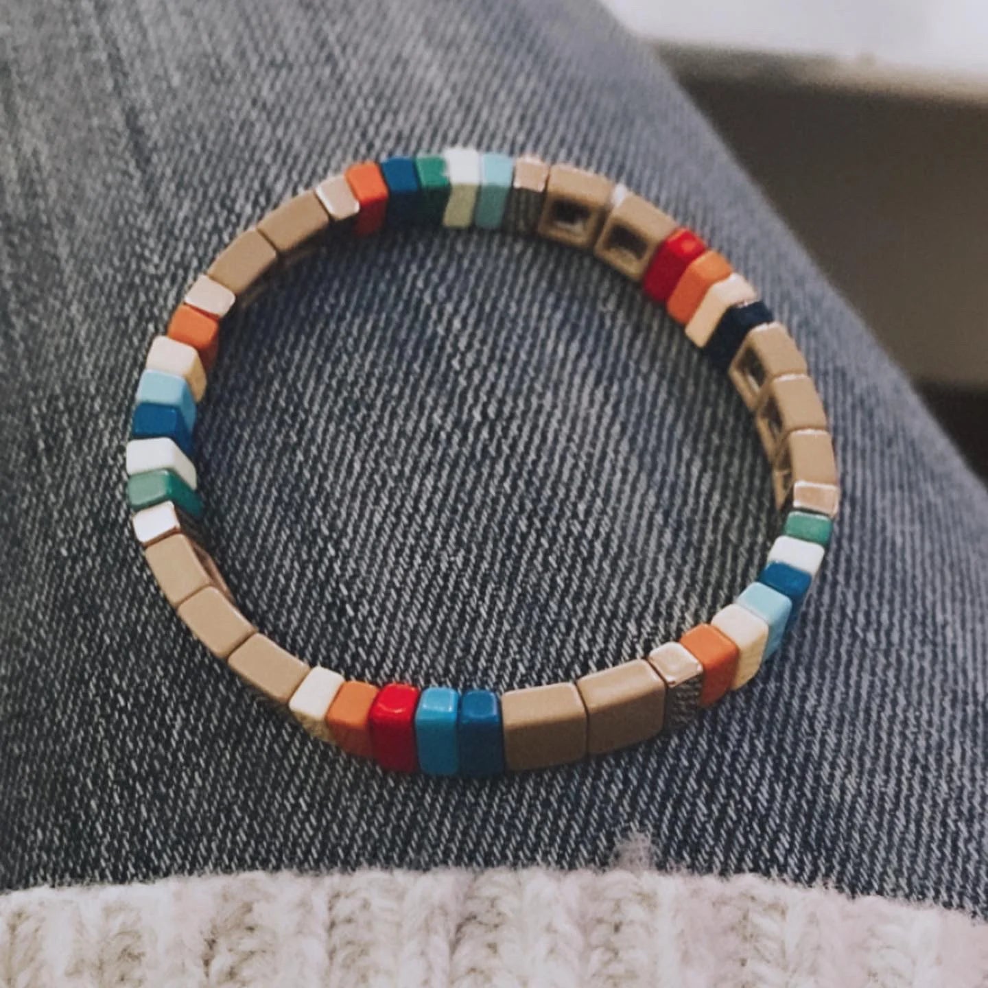 Caramel and Colour Puzzle Bracelet