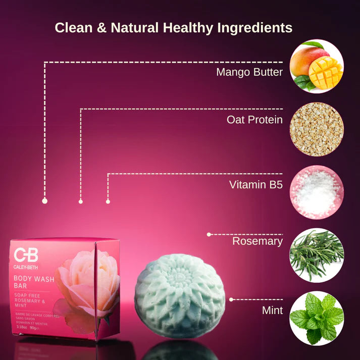 Rosemary & Mint Body Wash Bar - Soap-Free