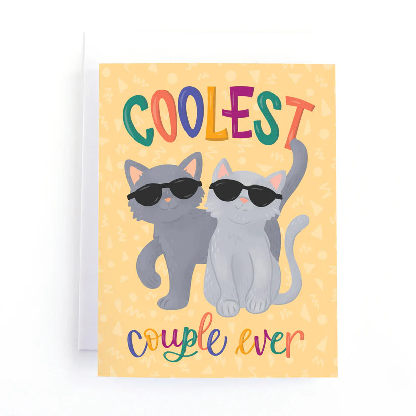 Coolest Couple Ever Cat Lover Engagement Card