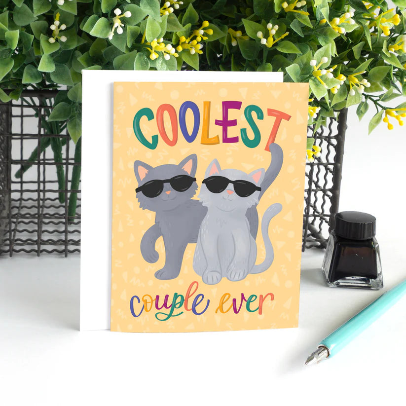 Coolest Couple Ever Cat Lover Engagement Card