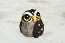 Needle Felted Curious Owl Ornament