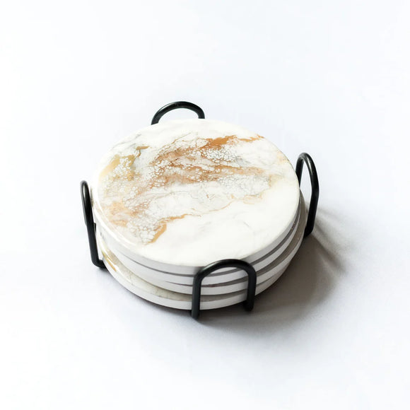 Lynn & Liana Ceramic Resin Art Coasters