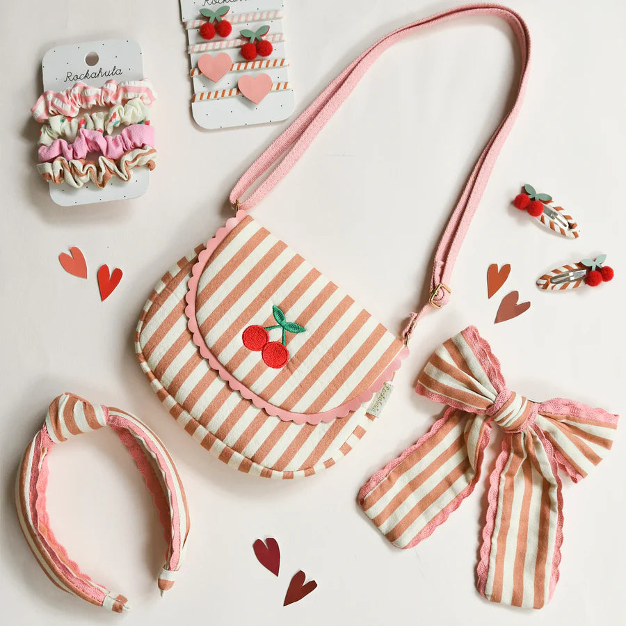 Stripy Cherry Scallop Bag - 0