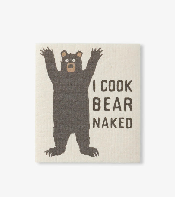 I Cook Bear Naked Reusable Swedish Dish Cloth