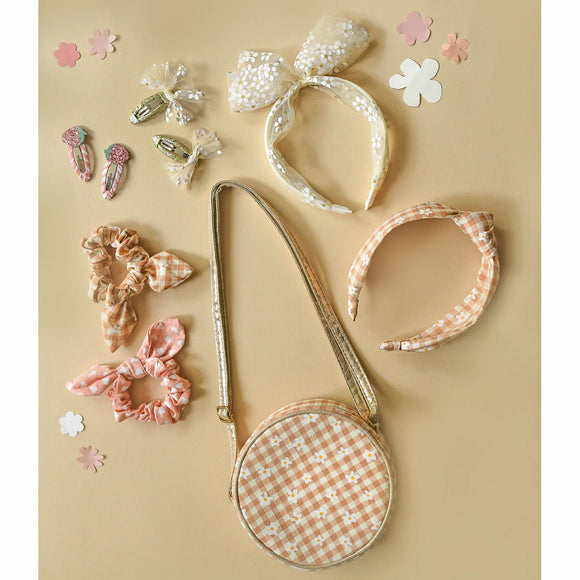 Daisy Gingham Round Bag