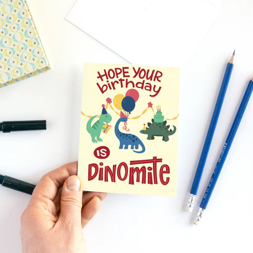 Dino-mite Children's Dinosaur Birthday Card - 0