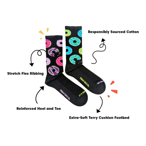 Men's Donut Neon Athletic Socks