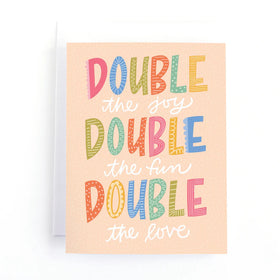 Double the Joy New Baby Card for Twins