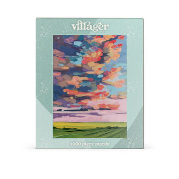 Villager Puzzles | Prairie Sky | 1000-Piece Puzzle for Adults - Villager Puzzles Prairie Sky 1000-piece Canadian handmade jigsaw puzzle gift.