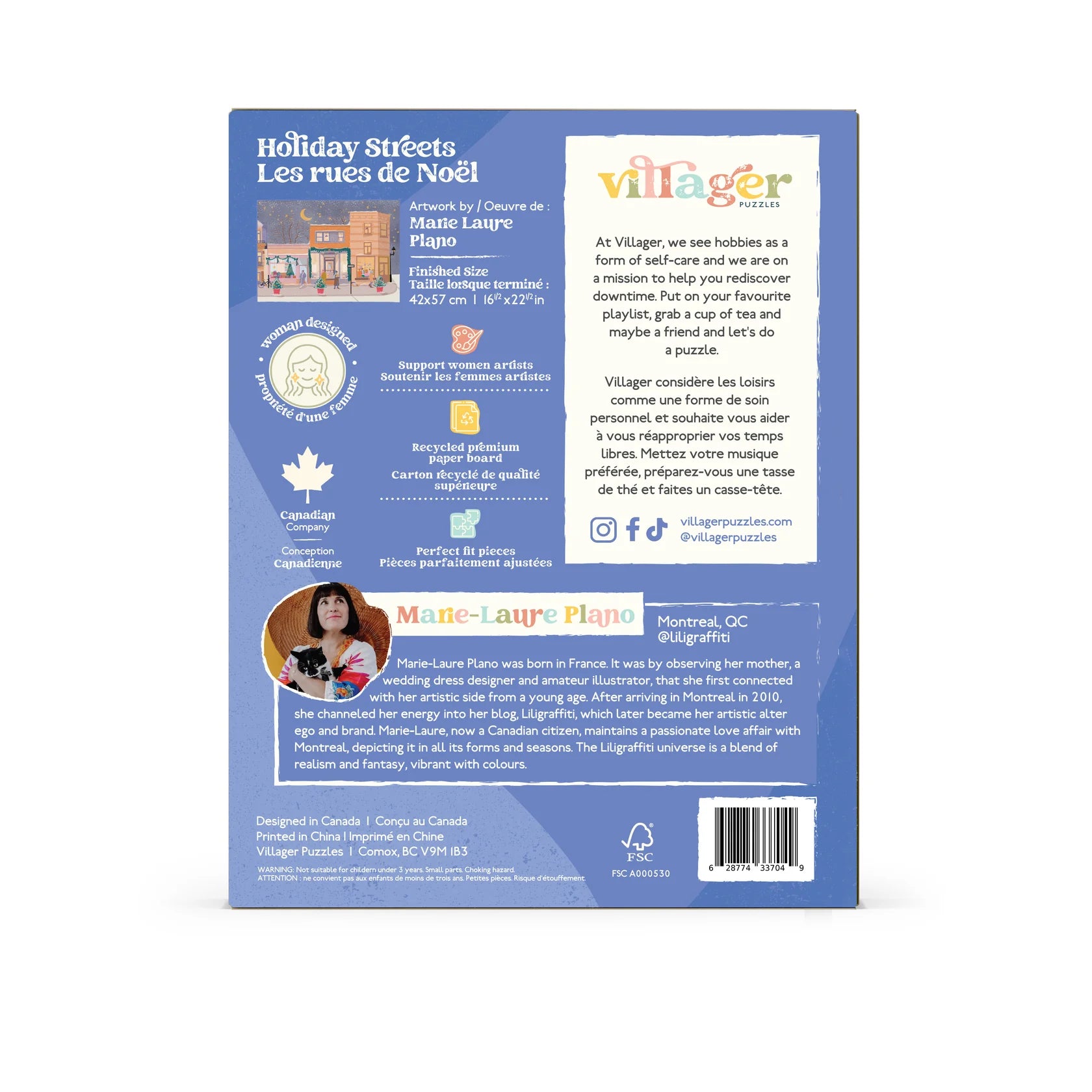 Villager Puzzles | Holiday Streets | 500-Piece Puzzle for Adults