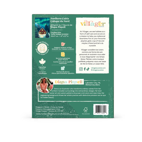 Villager Puzzles | Northern Cabin | 500-Piece Puzzle for Adults