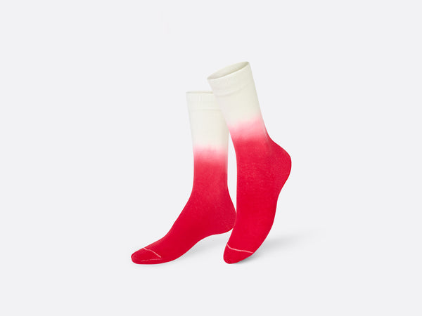 Red and white ombre socks