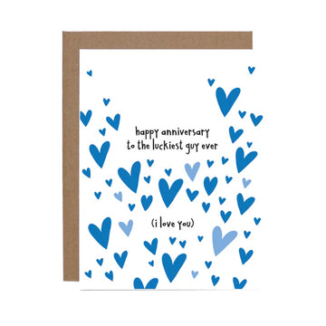 Happy Anniversary to the Luckiest Guy card