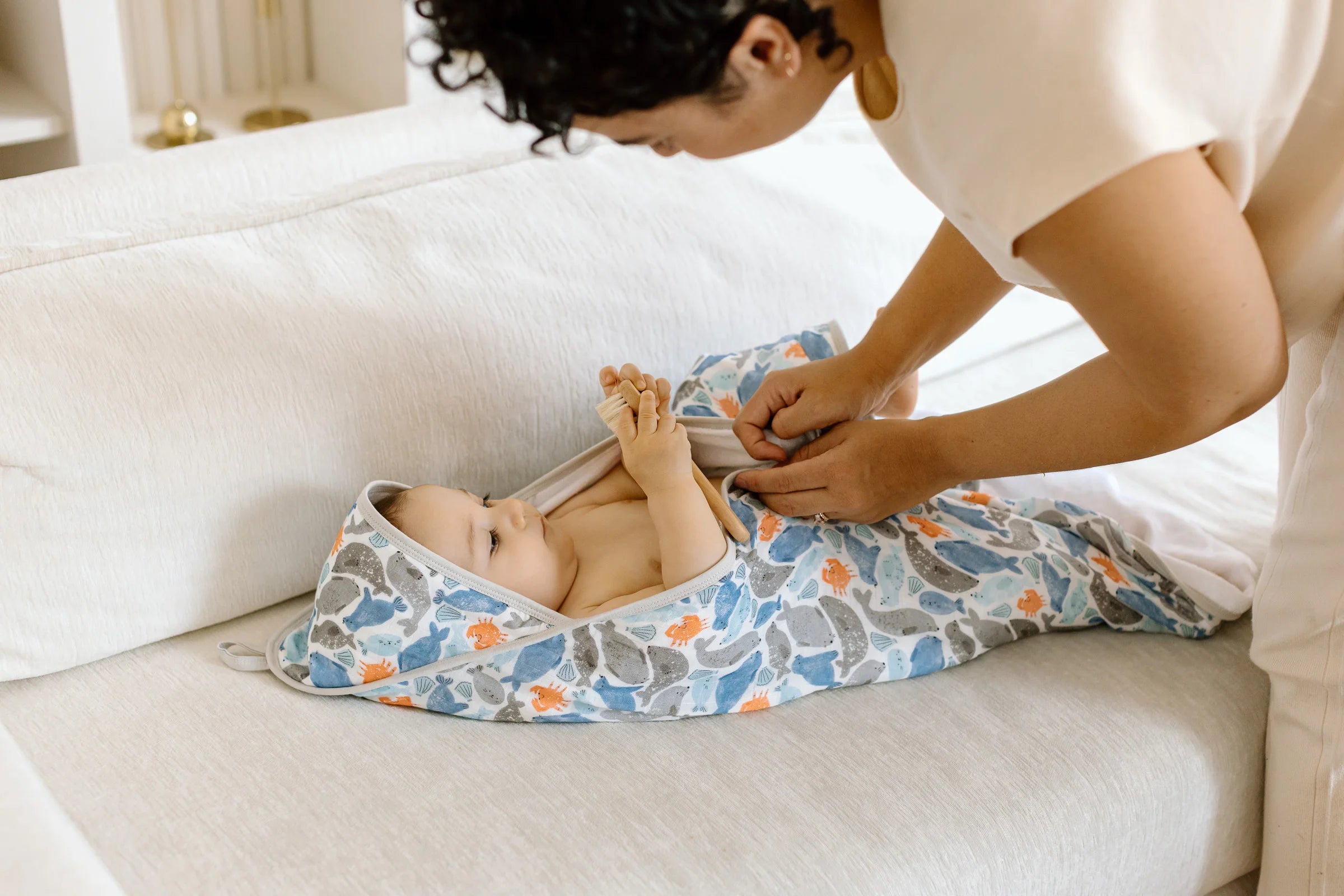 Loulou Lollipop Hooded Towel Set (various patterns)