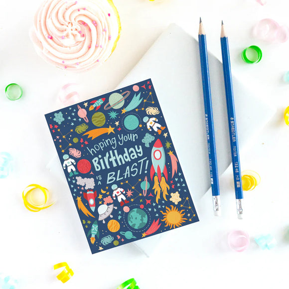 Eye Spy Space Birthday Card for Kids