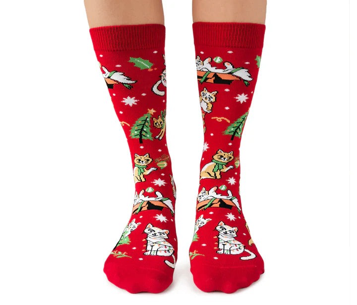 Women's Feline Festive Socks - 0