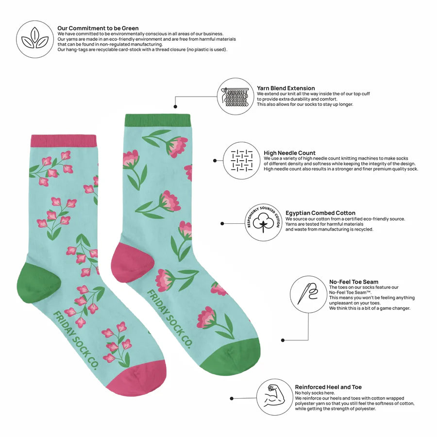 Women's Sweet Pink Flower Socks