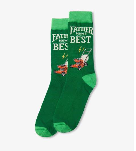 Father Mows Best Men's Crew Socks