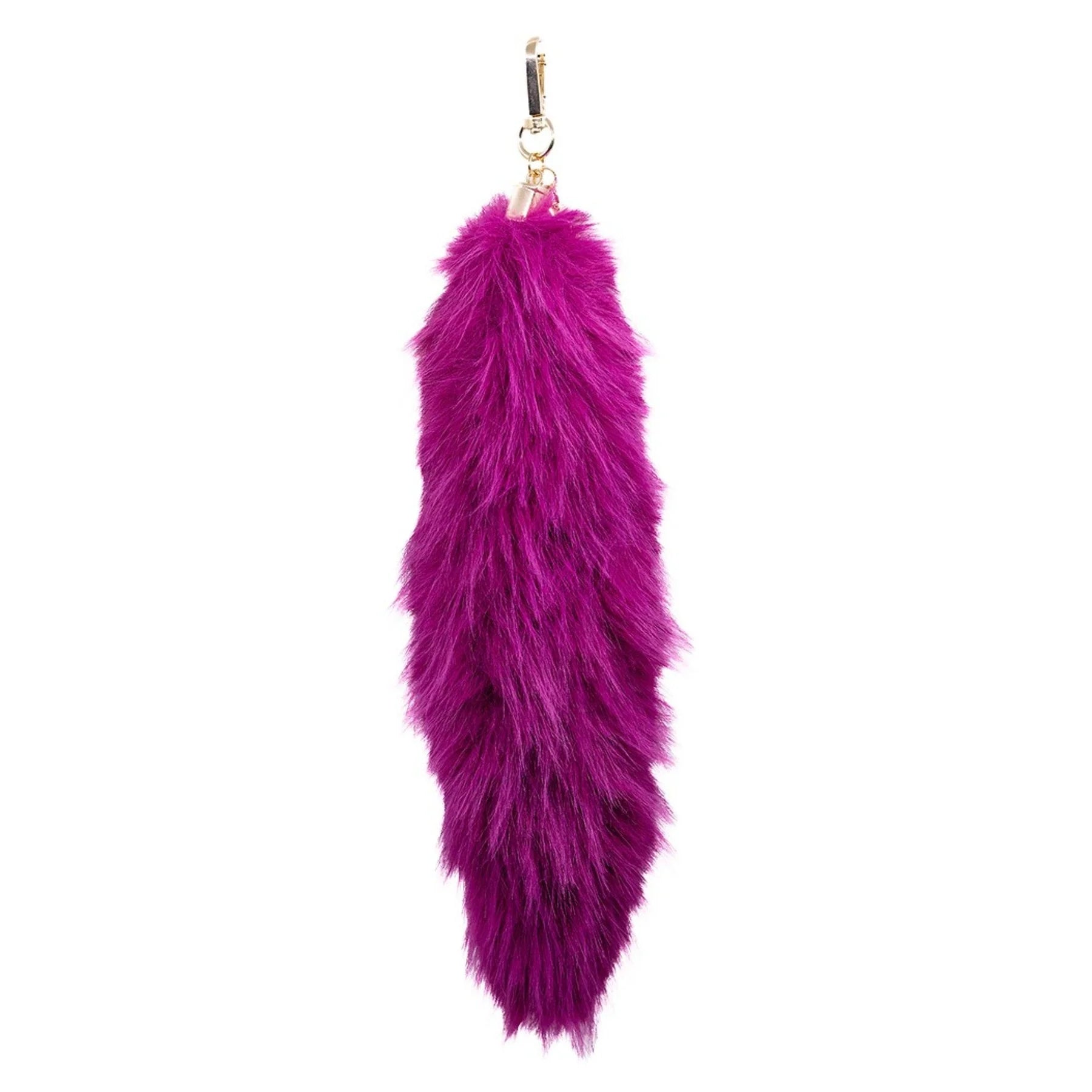 Faux Fur Tail Charm in Fushia