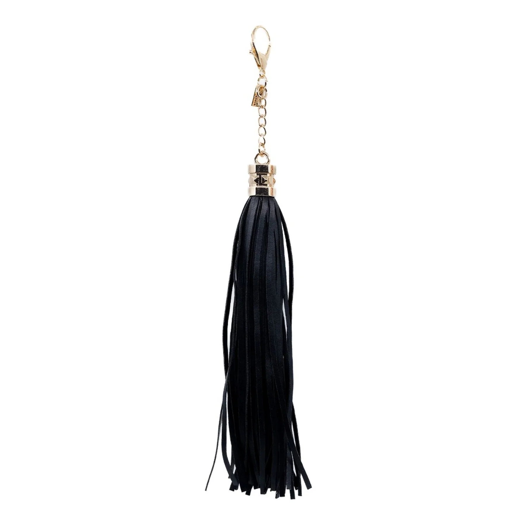 Faux Leather Tassel in Black