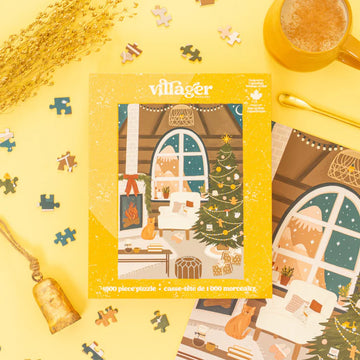 Villager Puzzles | Fireside Christmas | 1000-Piece Puzzle for Adults
