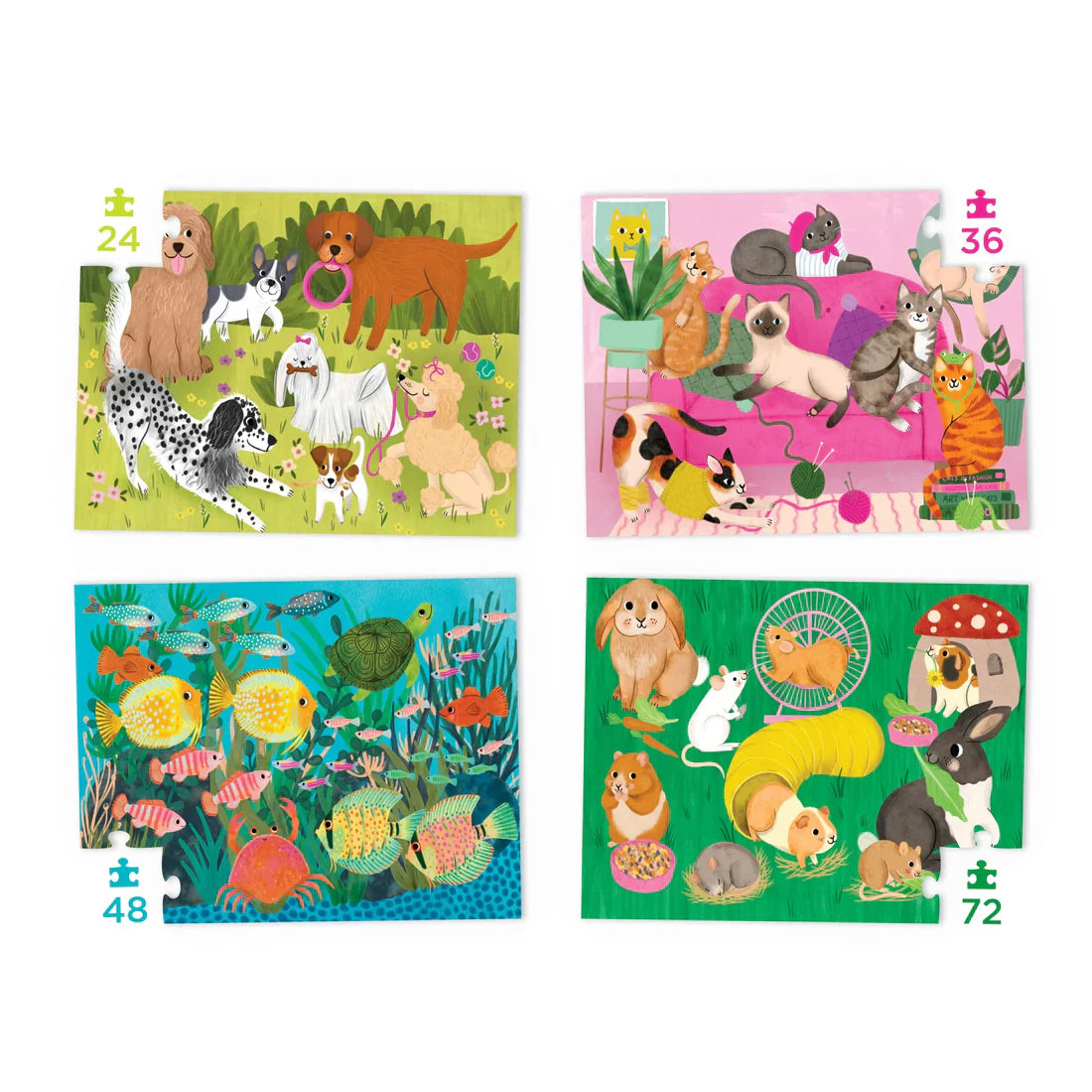 Four Puzzle Set - Playful Pets - 0