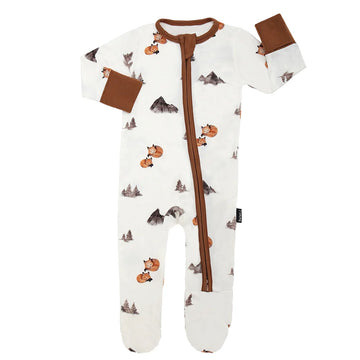 Footed Zipper Sleeper - Foxes (Belan. J)