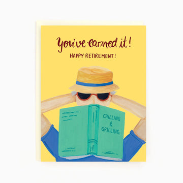 His Retirement Card | The Paperhood - Handmade Canadian retirement card with a relaxing design for a unique gift.