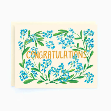 Congratulations Blue Flowers Greeting Card | The Paperhood