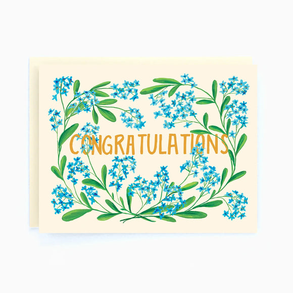 Congratulations Blue Flowers Greeting Card | The Paperhood