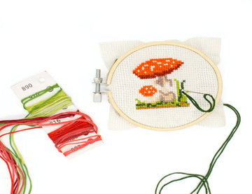 Mushroom Mini Cross Stitch Embroidery Kit - 0
