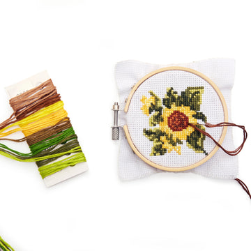 Sunflower Mini Cross Stitch Embroidery Kit - 0